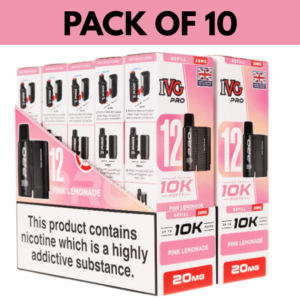 IVG Pro 12 Prefilled Pod Refill Box of 10 – 20mg Nic Salt | 10,000 Puffs | Replacement Pods UK