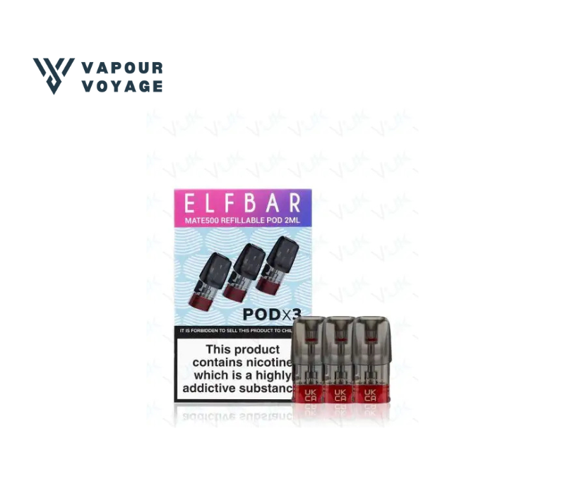 P18 Elf Bar Mate 500 Replacement E-Liquid Pods Refillable 1.2 Ohm Vape Pods