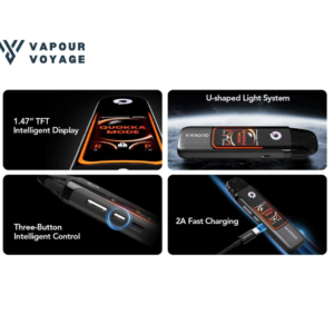 Hayati Quokka Pro Pod Vape Kit 1100mAh refillable vape device with 1.47-inch TFT display and 2ml pod