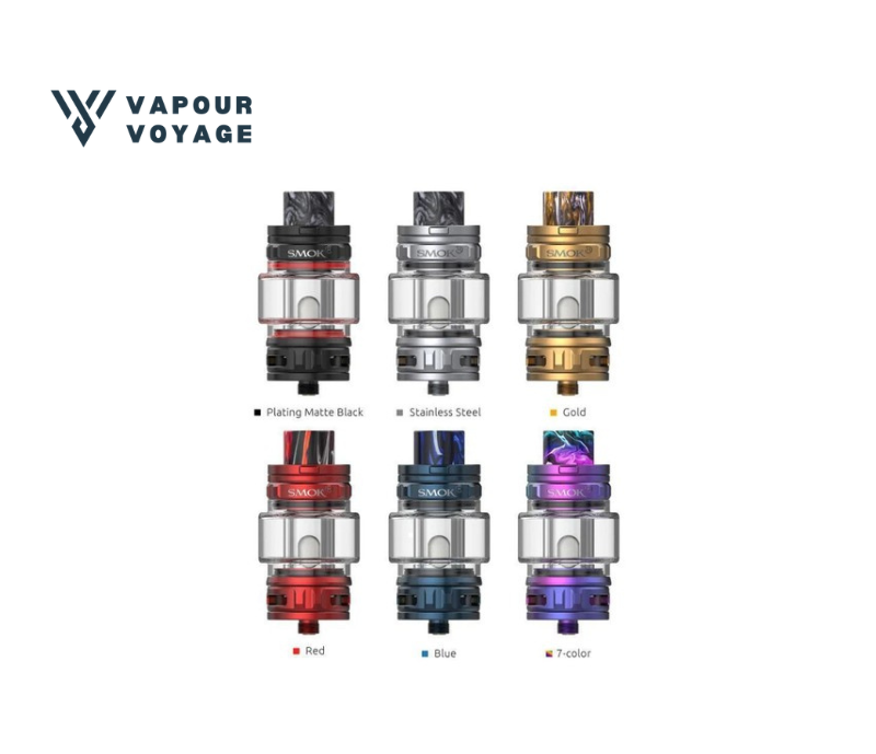 1 SMOK TFV18 Sub Ohm Tank 7.5ml vape tank with adjustable airflow and TFV18 mesh coil compatibility